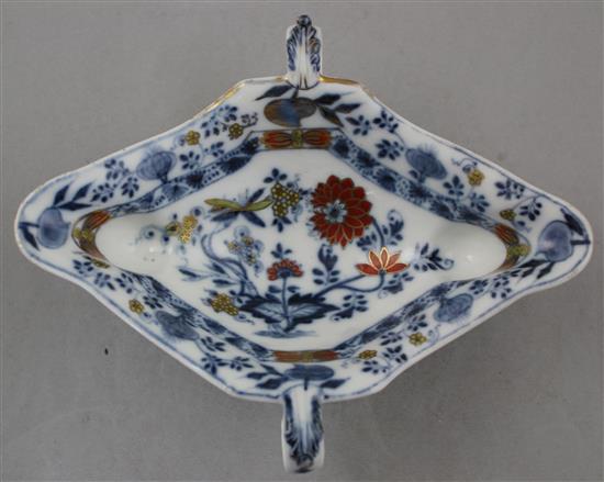 A Meissen double-lipped sauceboat, dot period, c.1780, 21.8cm